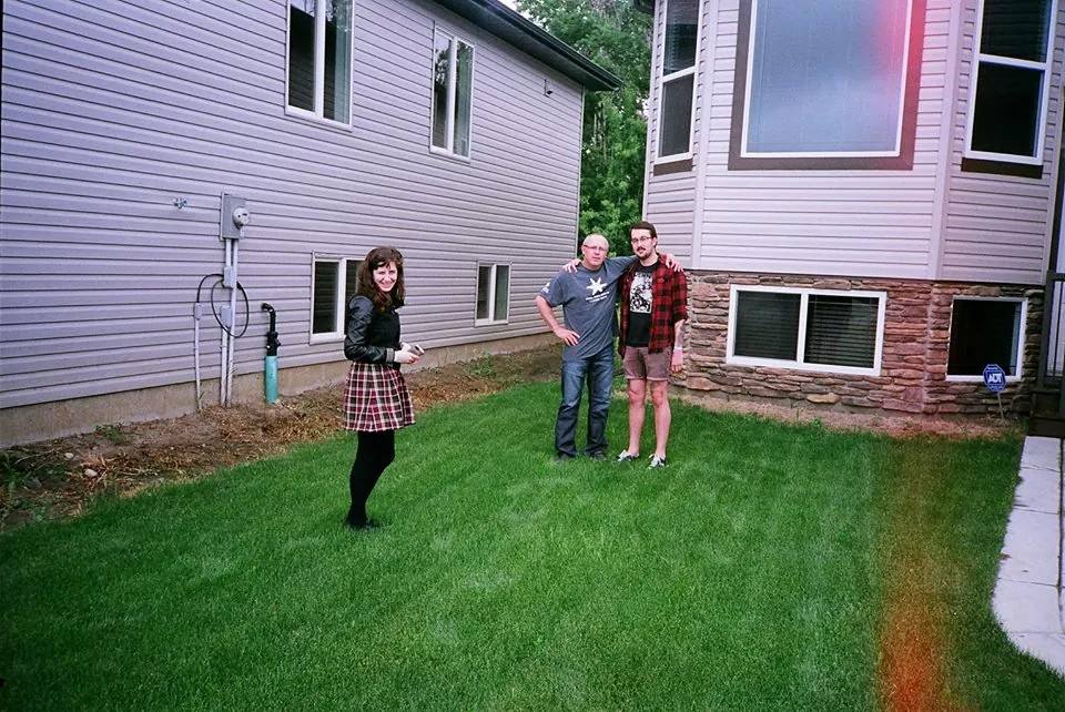 Midge and Chris pose with Chris's Uncle